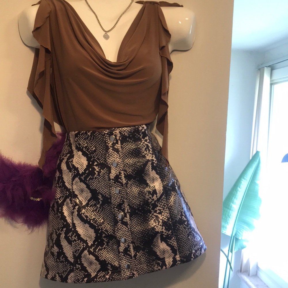 Faux leather skirt